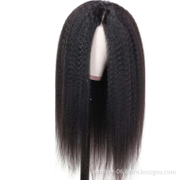 Afro Yaki Kinky Straight HD Lace Frontal Wig Raw Indian Virgin Human Hair Wholesale Full Lace Closure Wig For Black Women Vendor